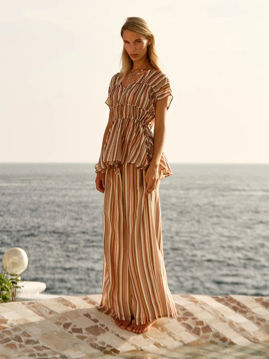 FATE + BECKER Elysia Pant - Sandbar Stripe