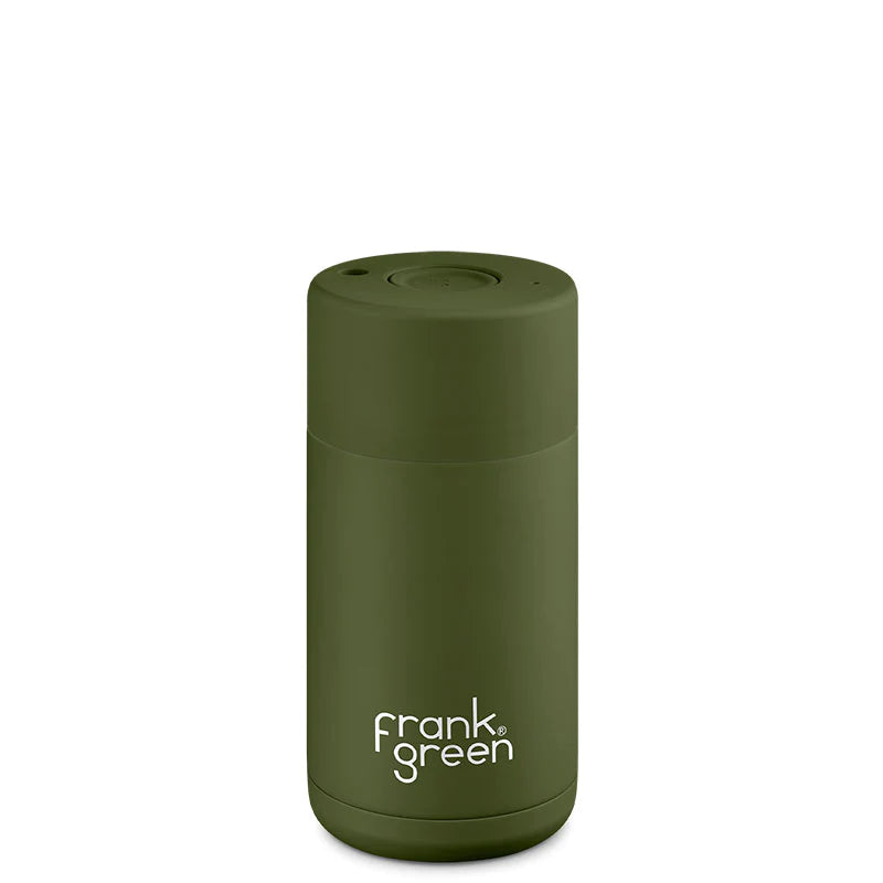 FRANK GREEN CERAMIC REUSABLE CUP (12oz/355ml) - khaki