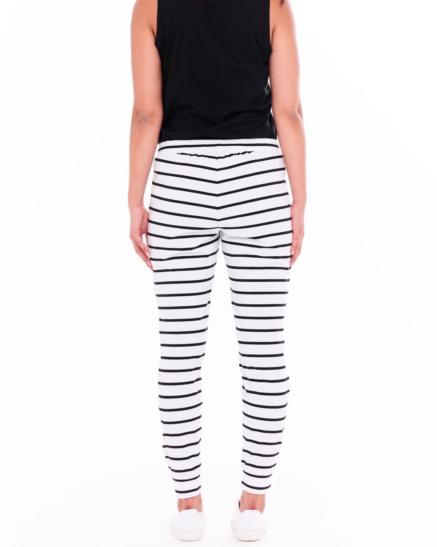 BETTY BASICS  Heidi Pant - White/Black Stripe