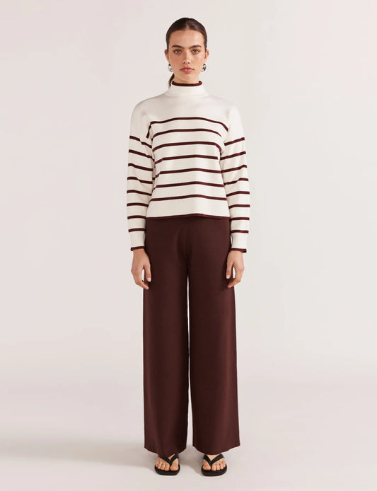 STAPLE THE LABEL Dover Knit Pants - Chocolate