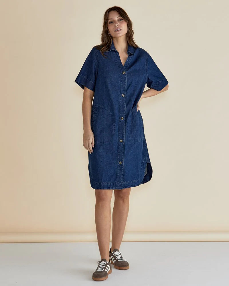 BETTY BASICS Dawson Demin Dress - Vintage Wash