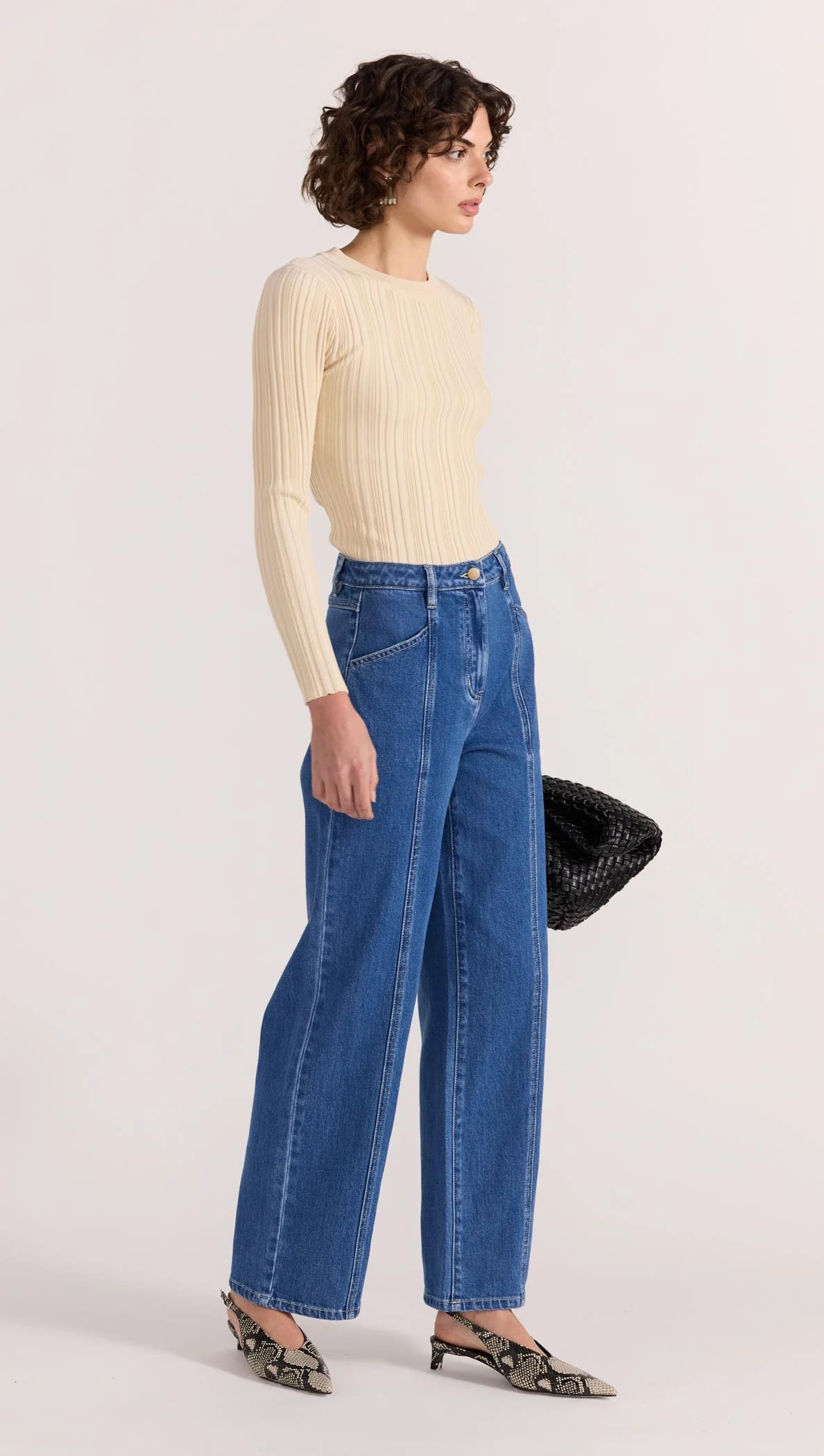 STAPLE THE LABEL Brooks High Waisted Jean - Mid Blue