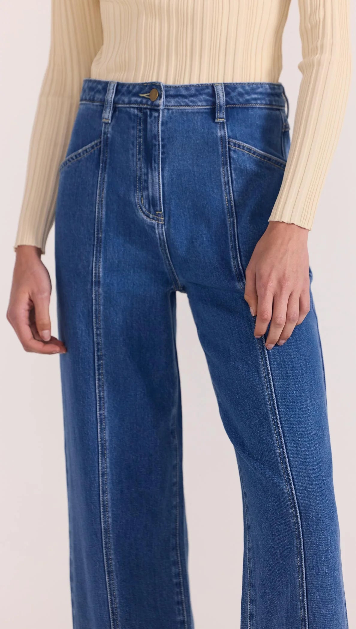 STAPLE THE LABEL Brooks High Waisted Jean - Mid Blue