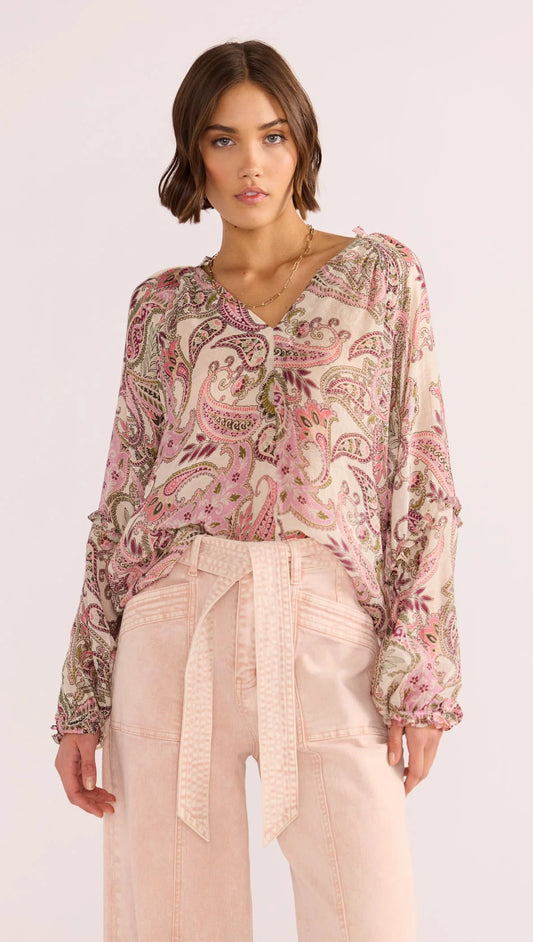 MINK PINK Cadence Long Sleeve Blouse - Paisley