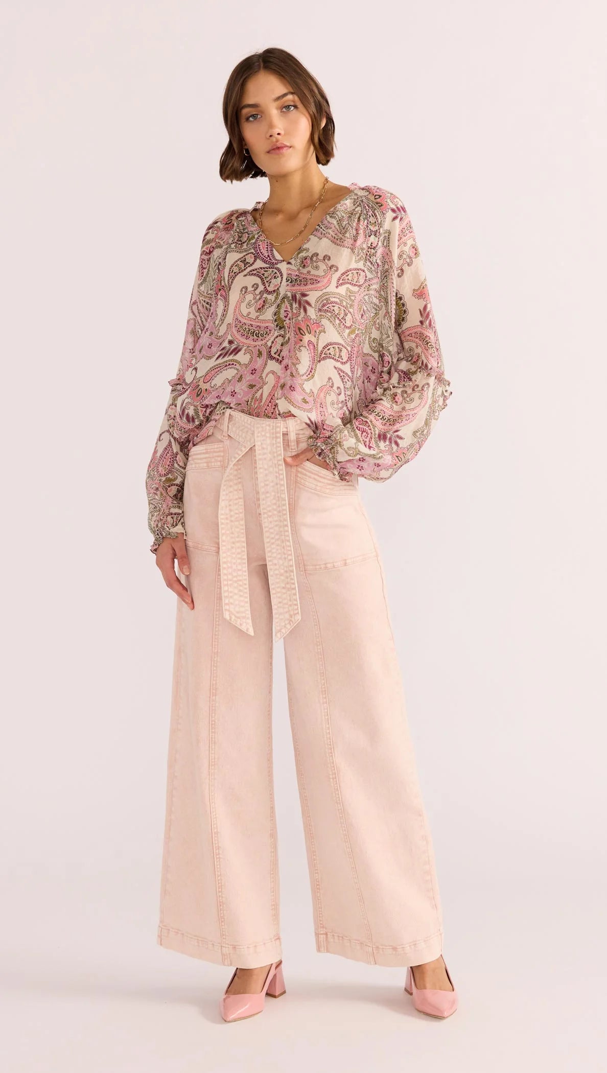 MINK PINK Cadence Long Sleeve Blouse - Paisley