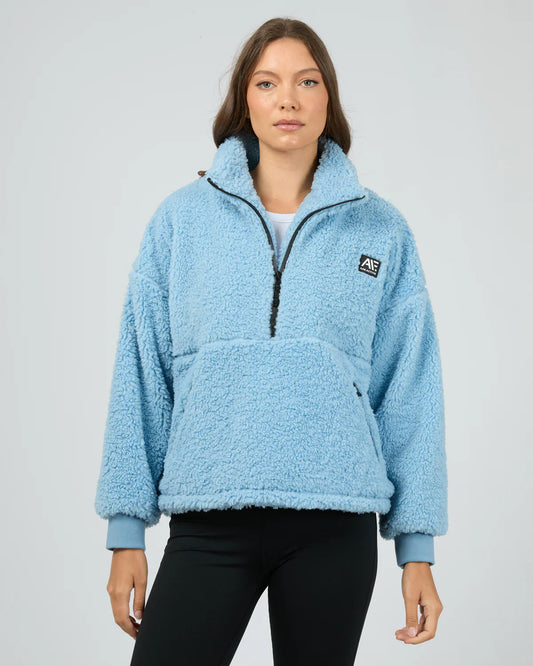 AAE Amara Quarter Zip Teddy - Vintage Blue