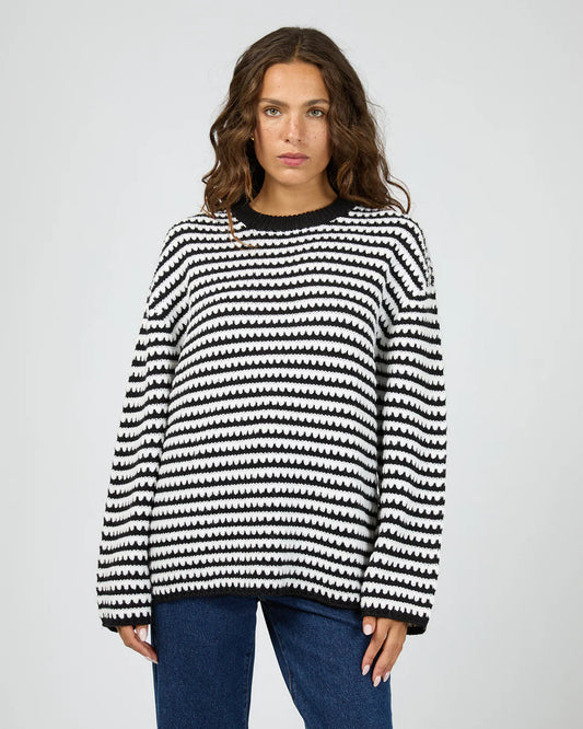 SILENT THEORY -BAMBI KNIT JUMPER - Black/White
