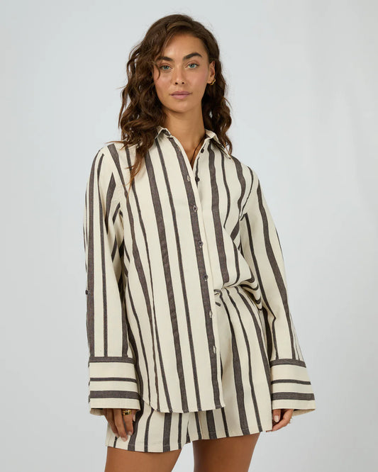 AAE Rosa Stripe Shirt - Brown