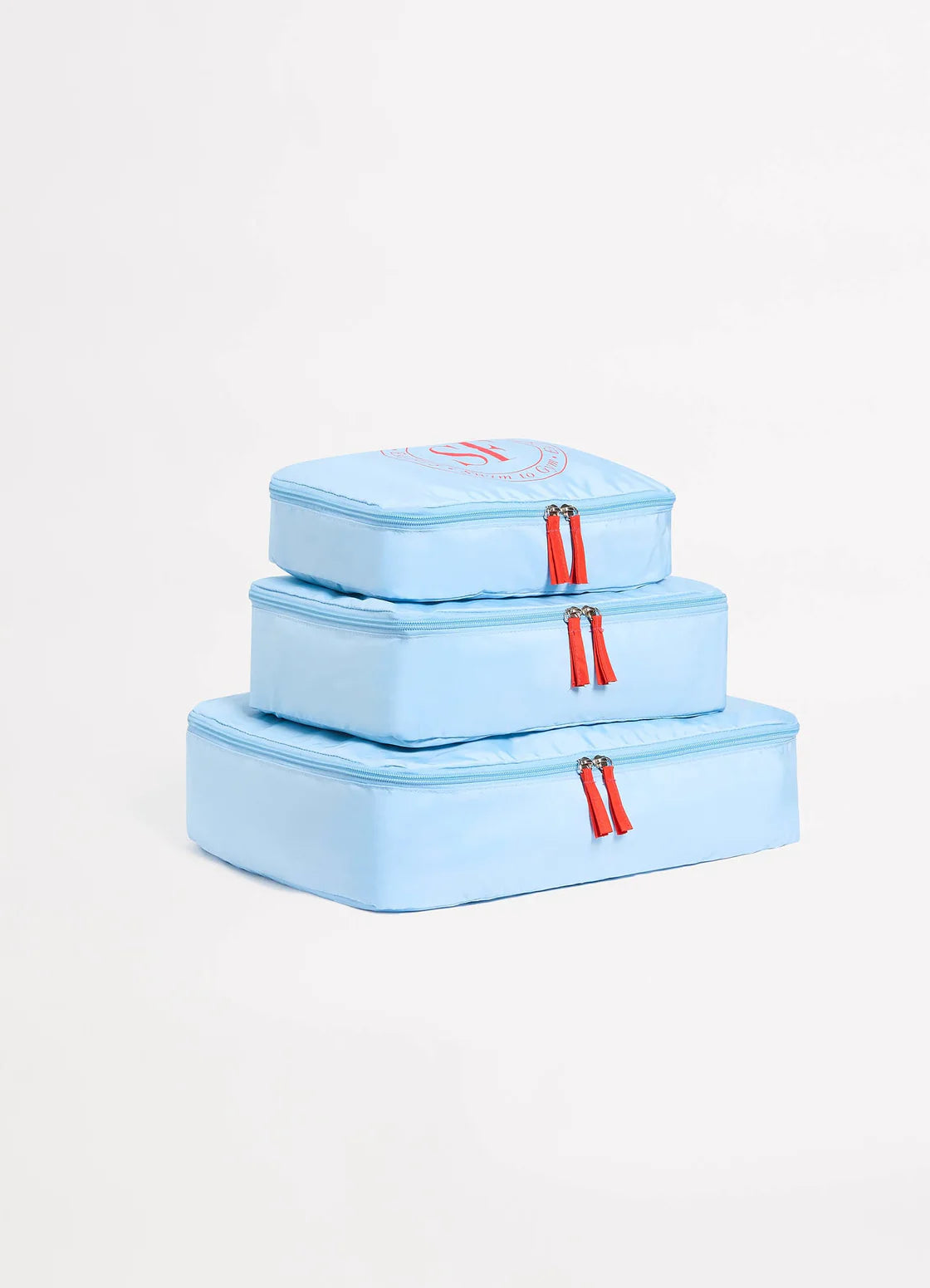 SEAFOLLY Foldable packing cubes Powder Blue - set of 3