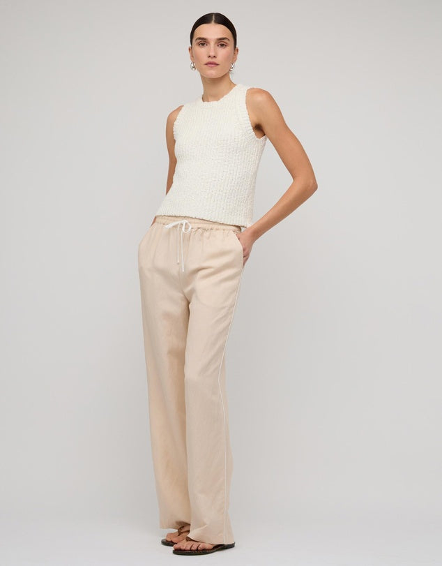 STAPLE THE LABEL Mirage Relaxed Pant - Oat/White