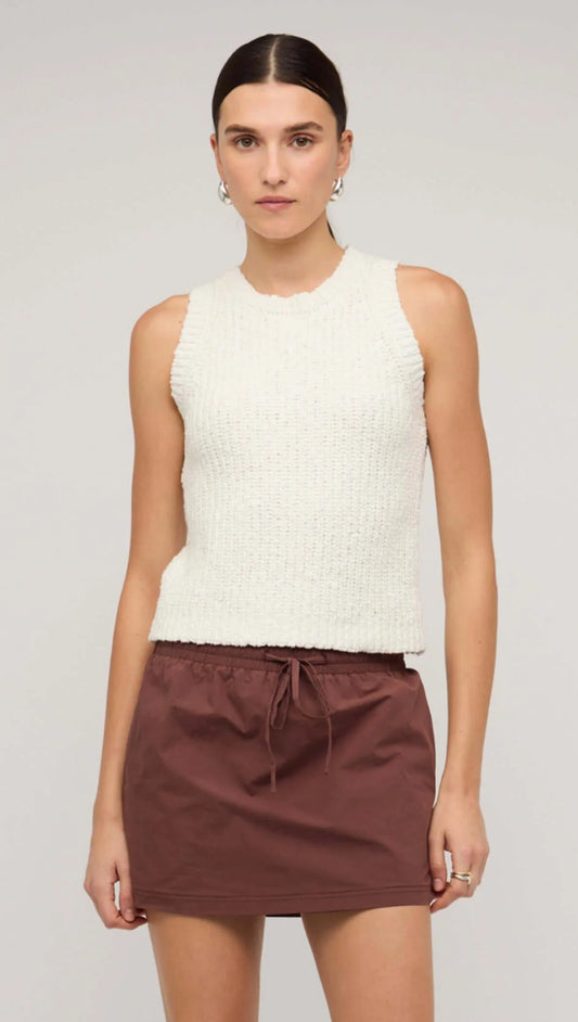 STAPLE THE LABEL Cove Knit Tank - Oat/White