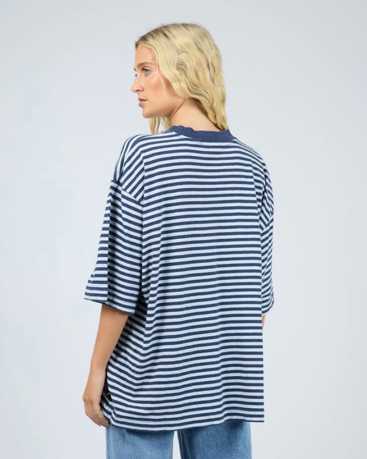AAE Paloma Oversized Stripe Tee - Nautical