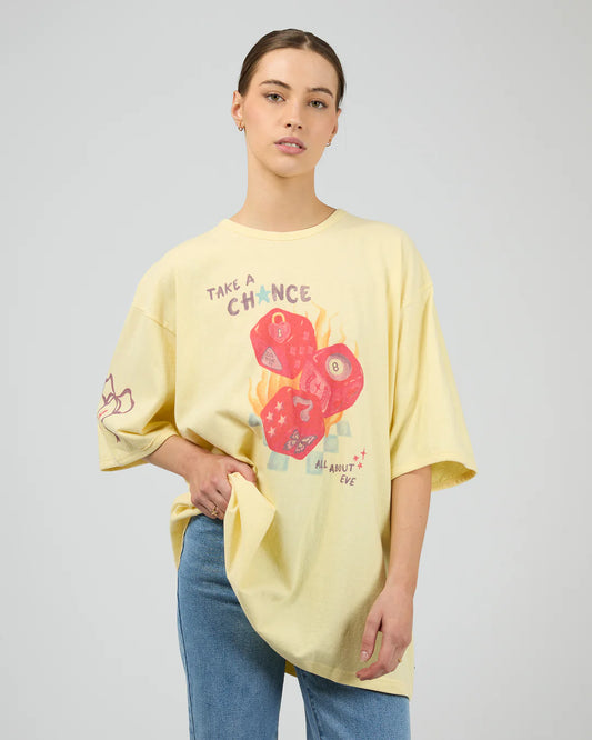 ALL ABOUT EVE Snake Eyes Oversized Tee - Yellow