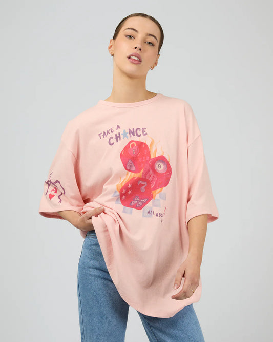 ALL ABOUT EVE Snake Eyes Oversized Tee - Light Pink
