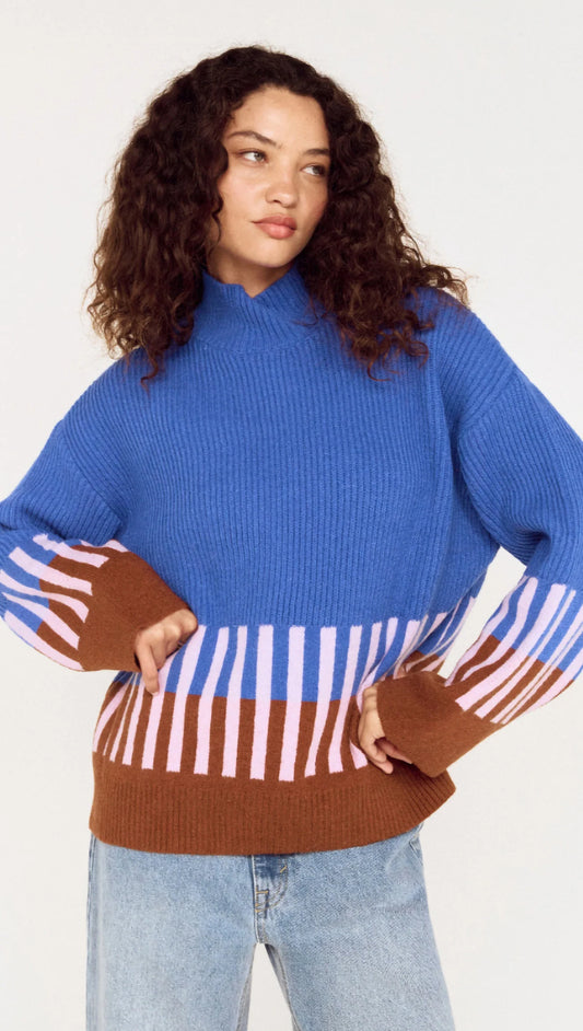 MINKPINK Kaia Intarsia Knit - Cobalt