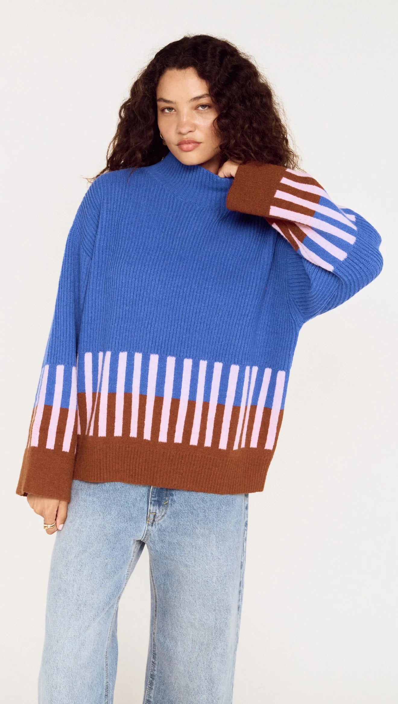 MINKPINK Kaia Intarsia Knit - Cobalt