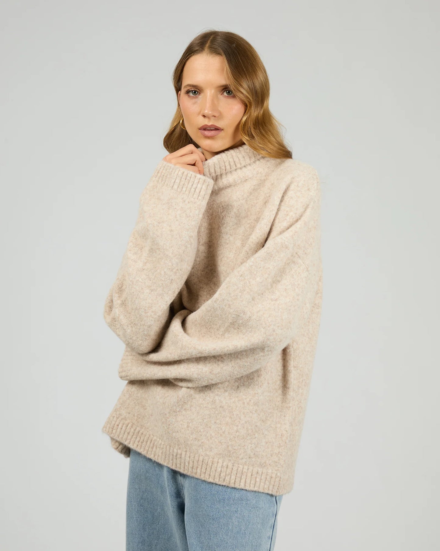 SILENT THEORY Willow Knit Jumper  - Oat