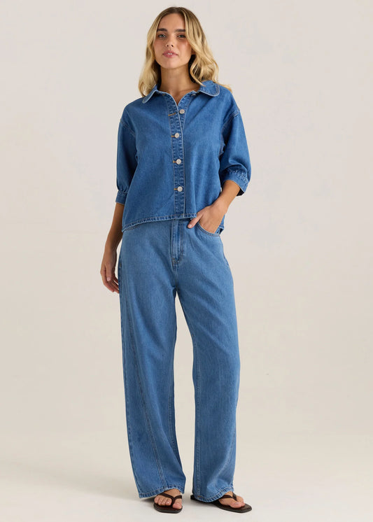 SASS Nuala Wide Leg Jean - Classic Blue Wash