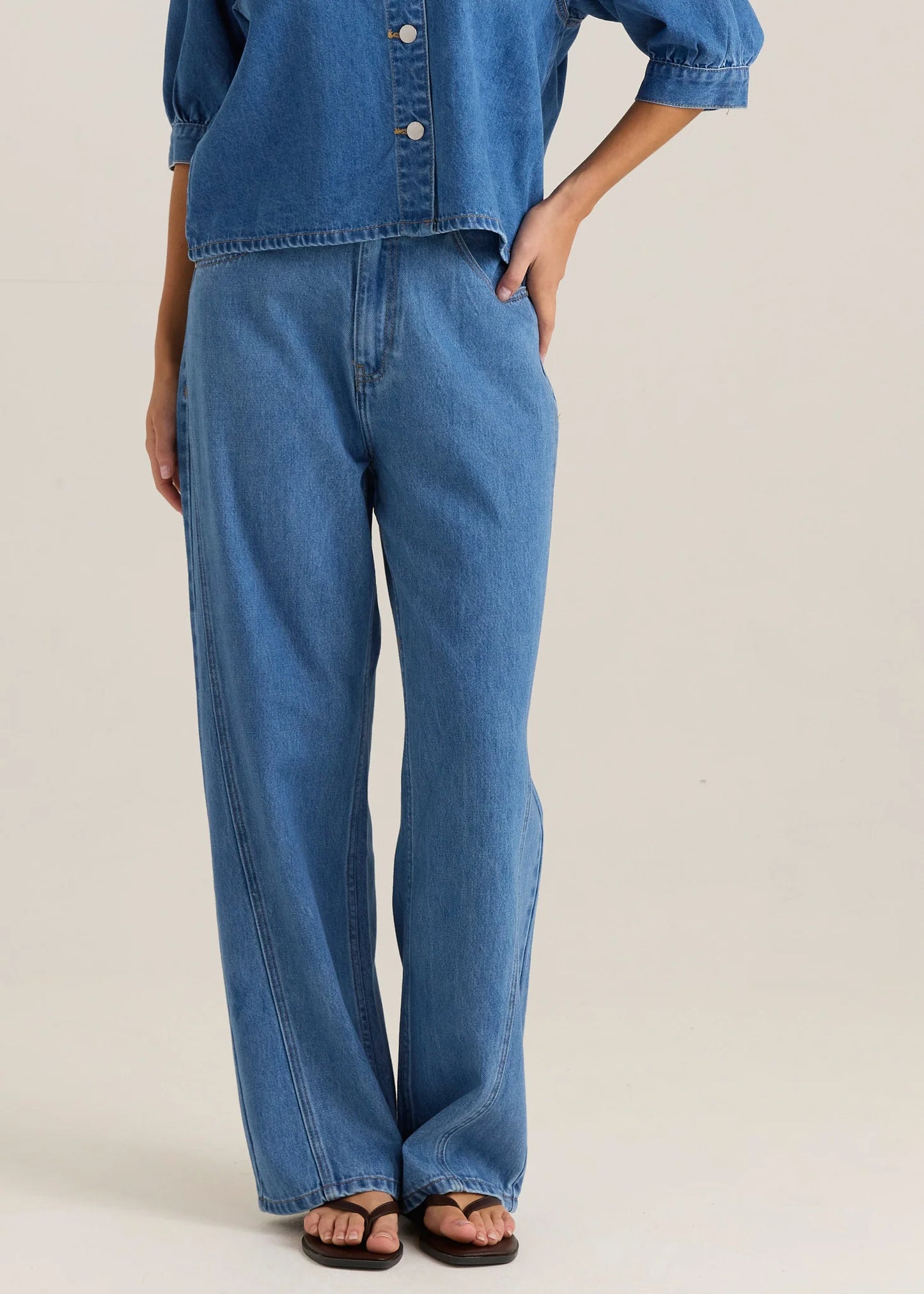 SASS Nuala Wide Leg Jean - Classic Blue Wash