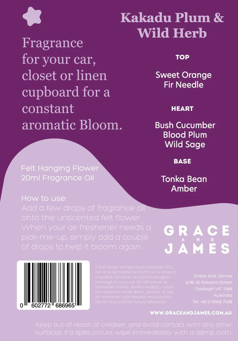 BLOOM Felt Air Freshner Set - Kakadu Plum & Wild Herb