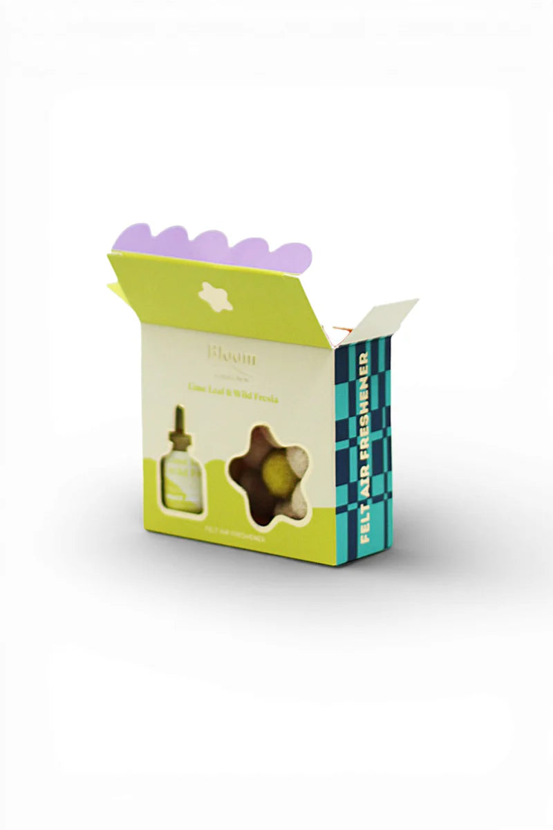 BLOOM Felt Air Freshner Set - Lime Leaf & Wild Fresia