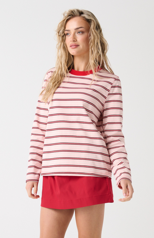 CARTEL & WILLOW Felix Long Sleeve - Pink & Red Stripe