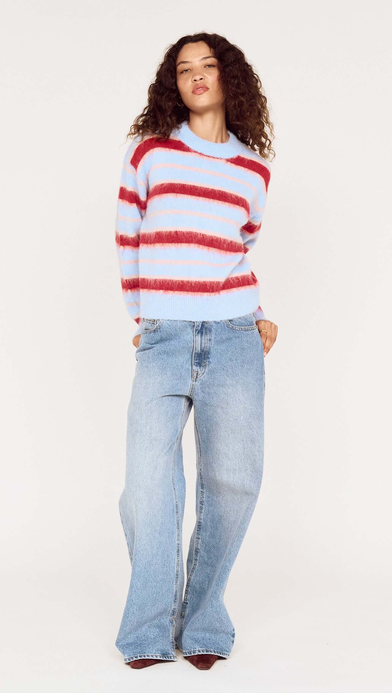 MINKPINK Elka Stripe Knit Jumper