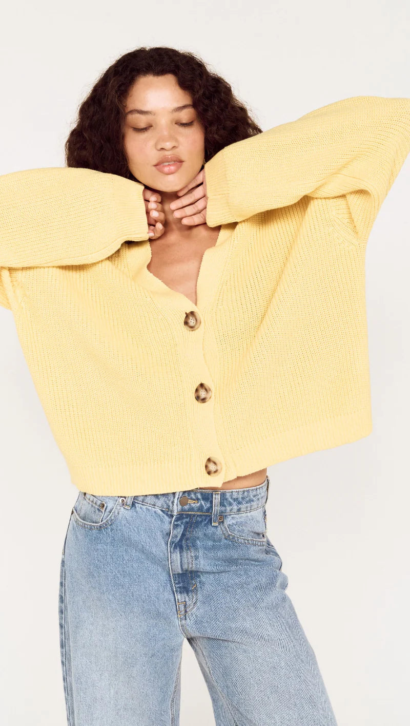 MINKPINK Butter Yellow Oversized Cardigan