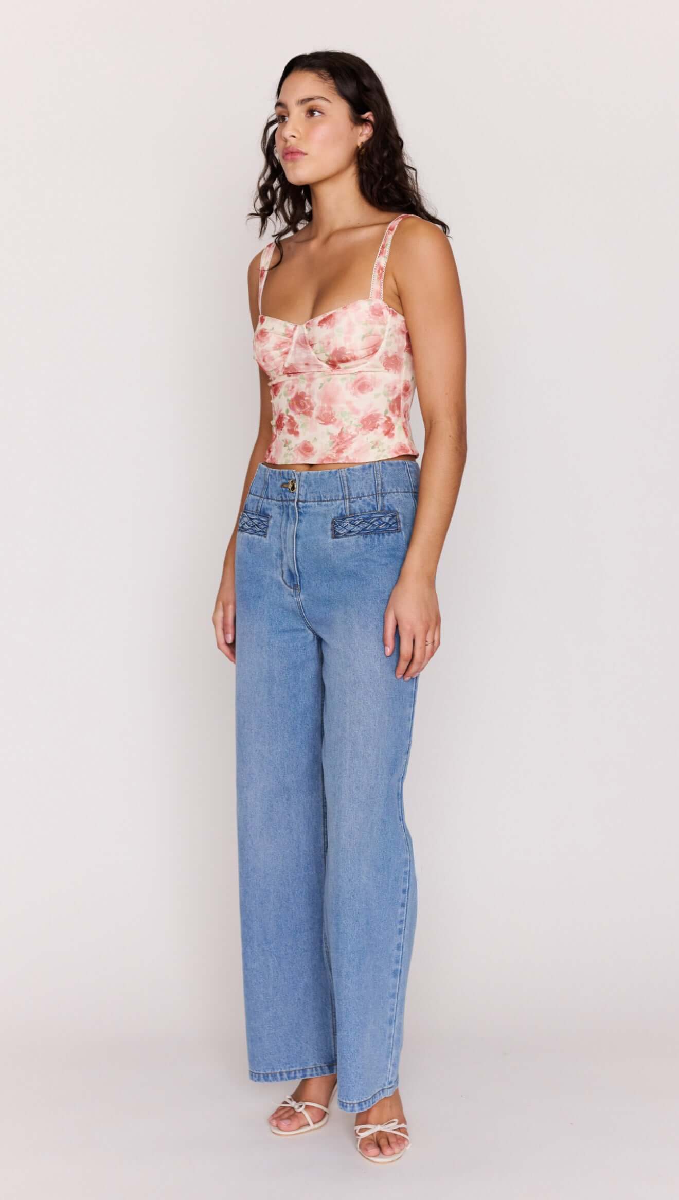 MINKPINK  Phoebe Denim Jeans - Mid Blue