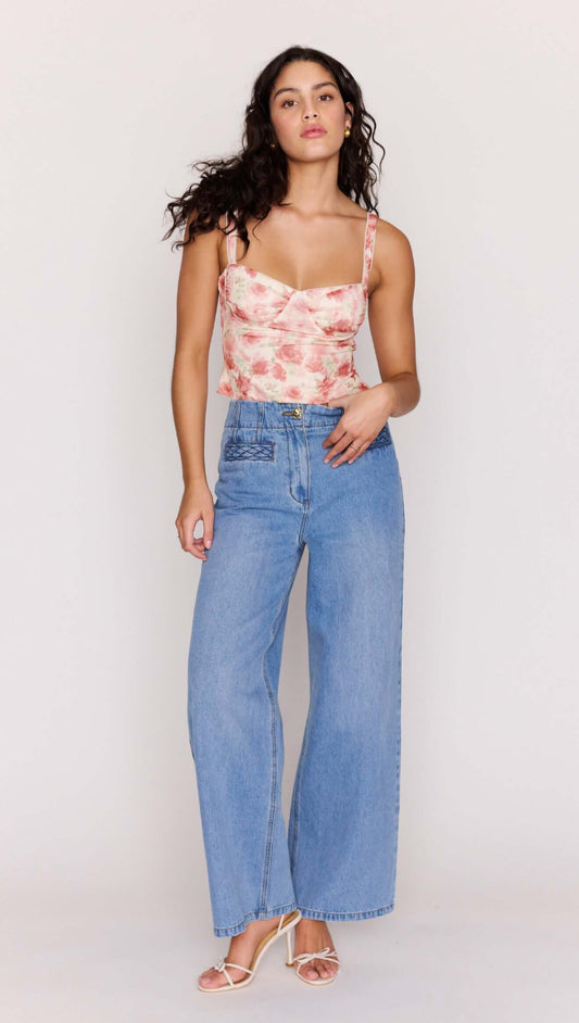 MINKPINK  Phoebe Denim Jeans - Mid Blue