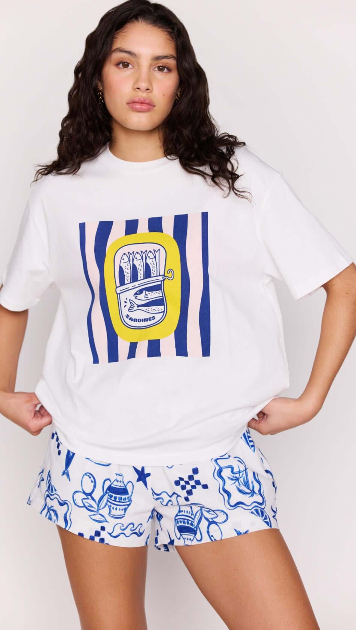 MINKPINK Marina Printed Tee - White/Multi