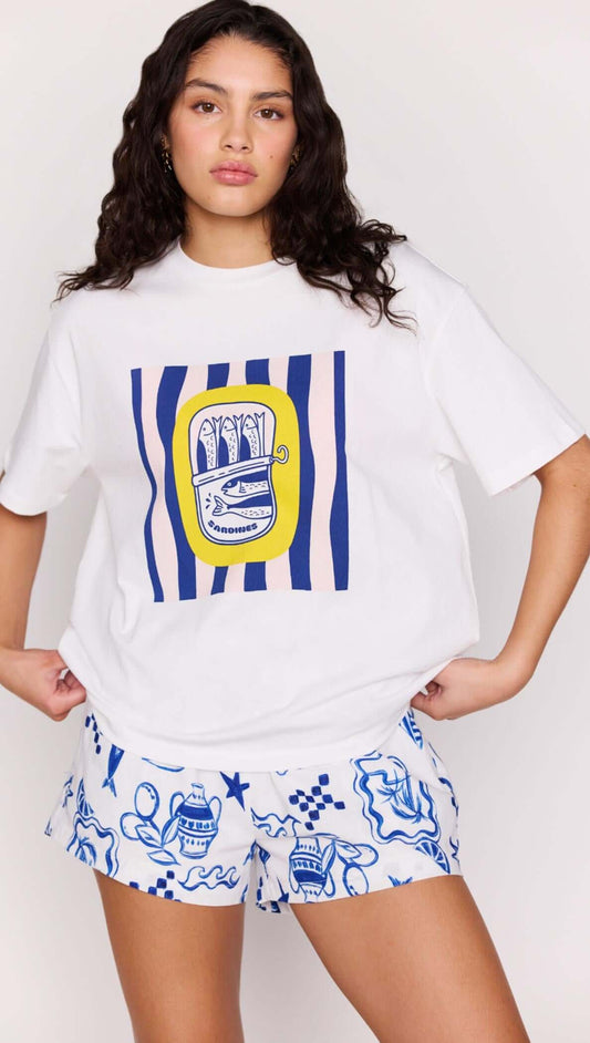 MINKPINK Marina Printed Tee - White/Multi