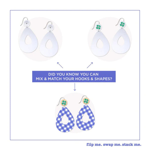 MOE MOE DESIGN Gingham Sapphire Duo Avo Pack earrings - Blue & Green