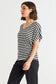 BETTY BASICS Maui Tee - Black/white Stripe