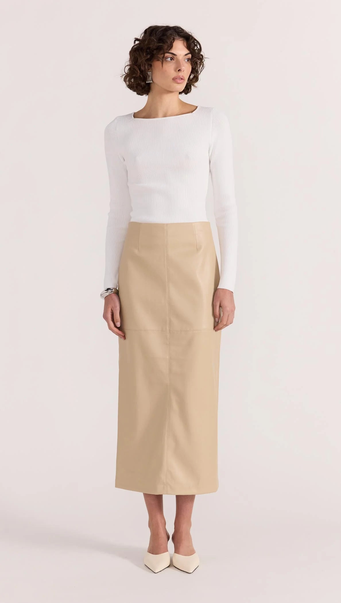 STAPLE THE LABEL NORA KNIT TOP - White