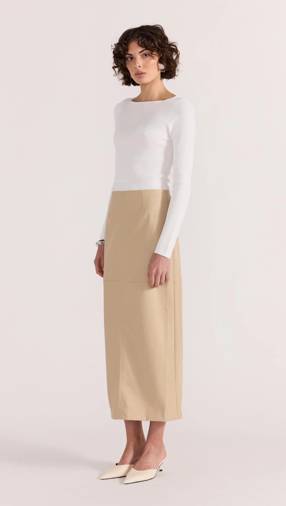 STAPLE THE LABEL NORA KNIT TOP - White