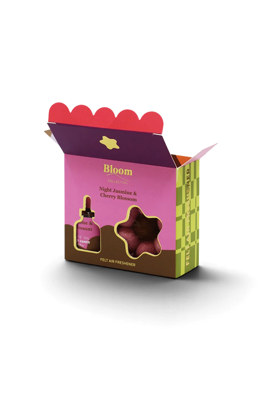 BLOOM Felt Air Freshner Set - Night Jasmine & Cherry Blossom