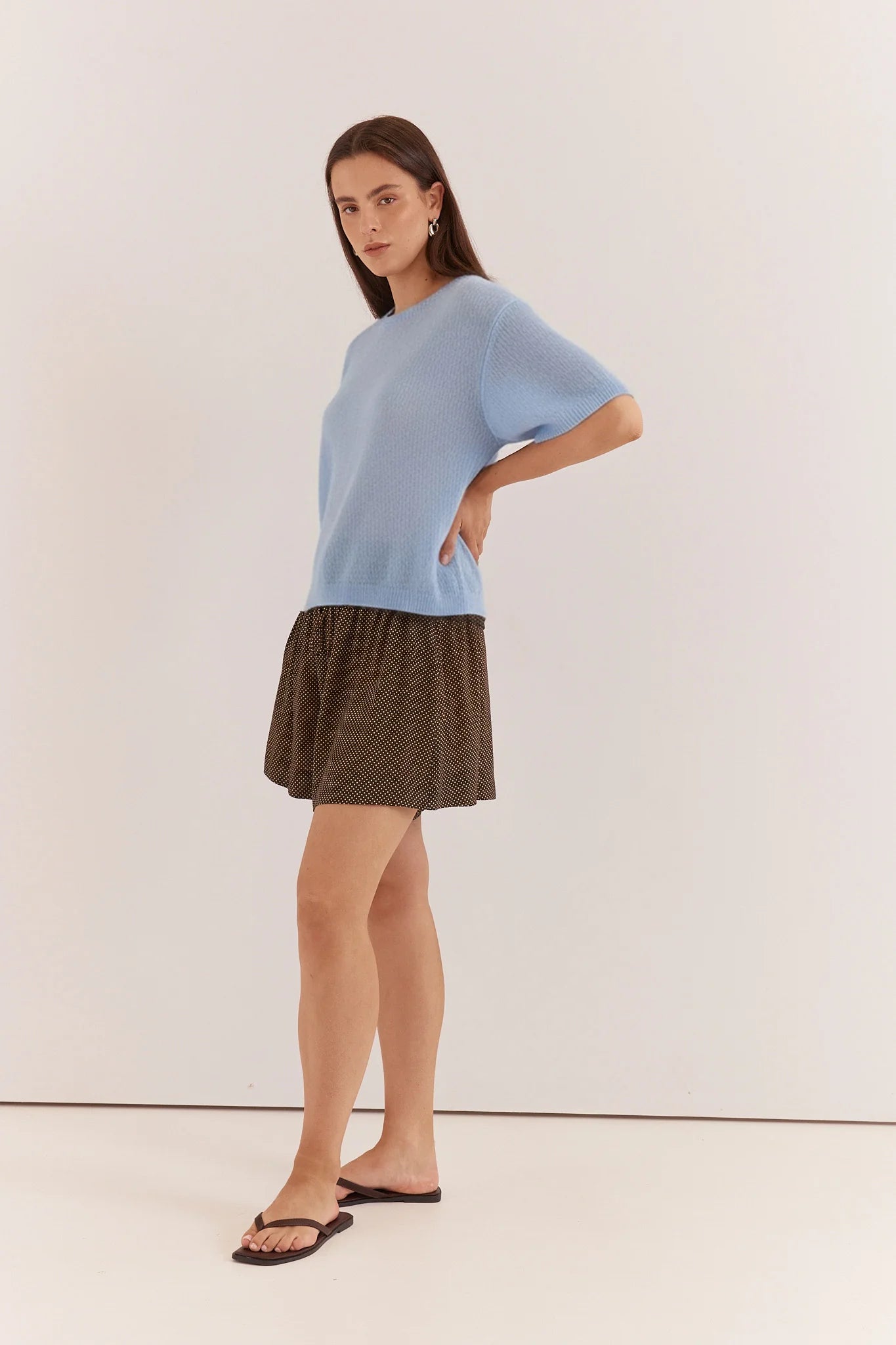SASS Noni Relaxed Knit Tee - Pale Blue