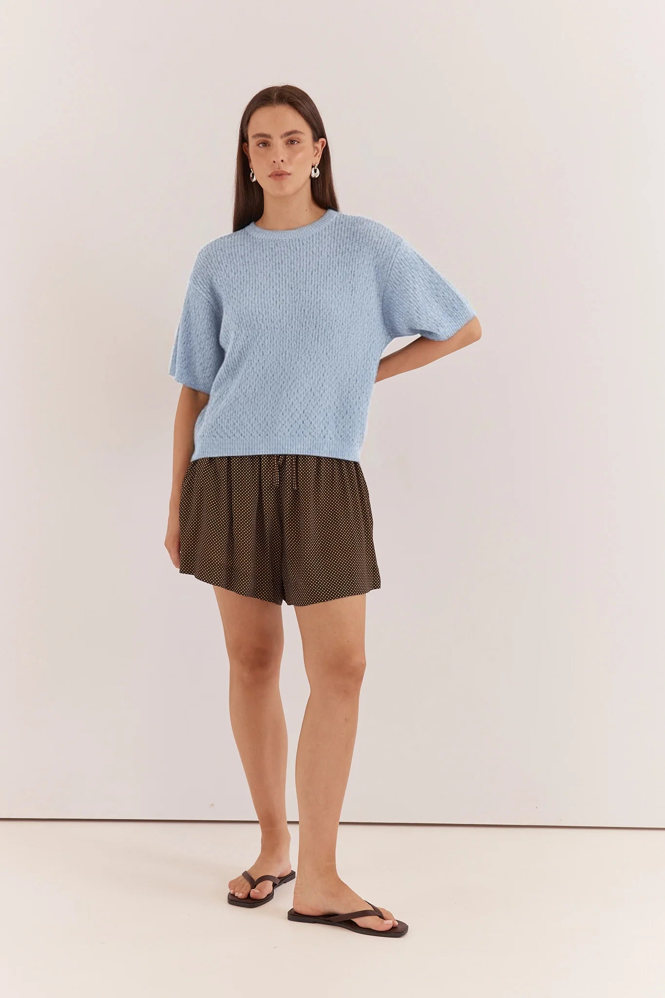 SASS Noni Relaxed Knit Tee - Pale Blue