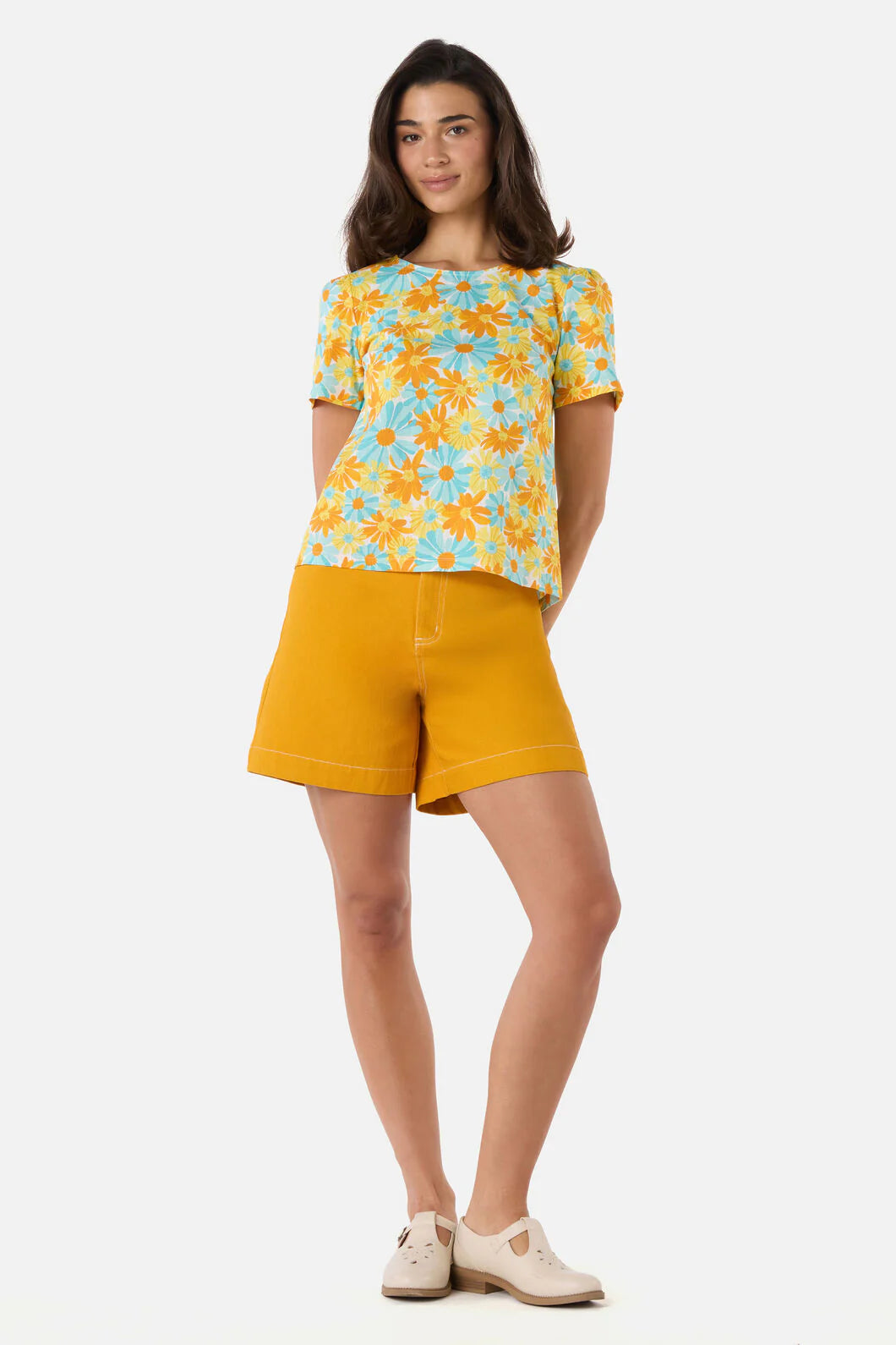 PRINCESS HIGHWAY Vintage Daisy Short Sleeve Top