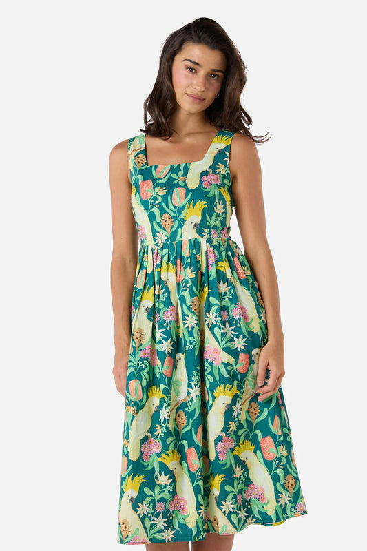 PRINCESS HIGHWAY Cockatoo & Flora Midi Dress