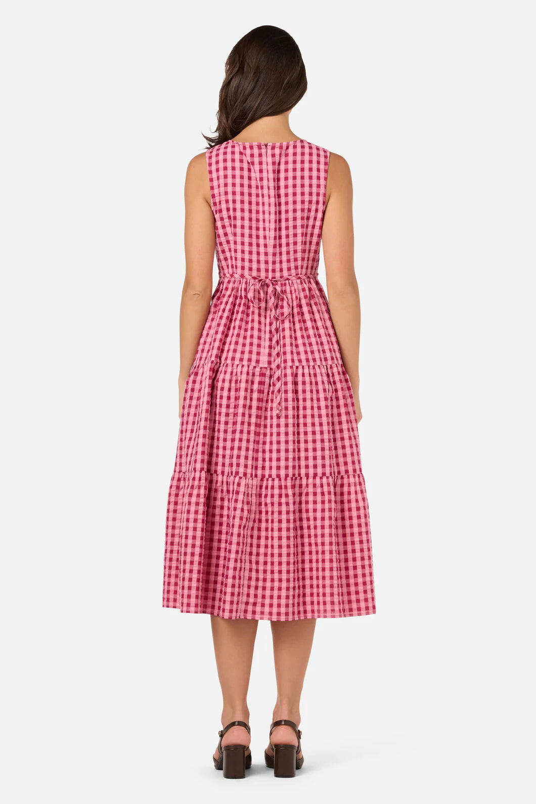 PRINCESS HIGHWAY Margot Check Midi Dress - Pink