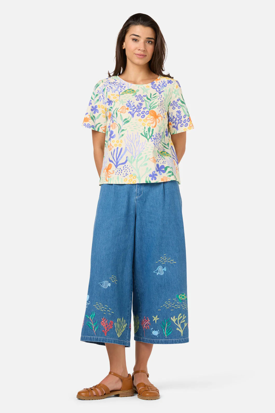 PRINCESS HIGHWAY Coral Short Sleeve Top