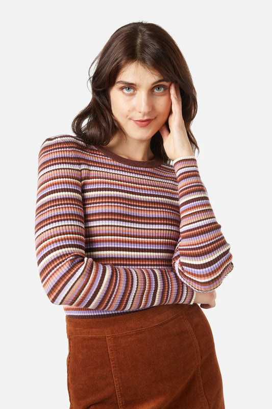 PRINCESS HIGHWAY Lucy Stripe Knit Top - Lilac/Coral