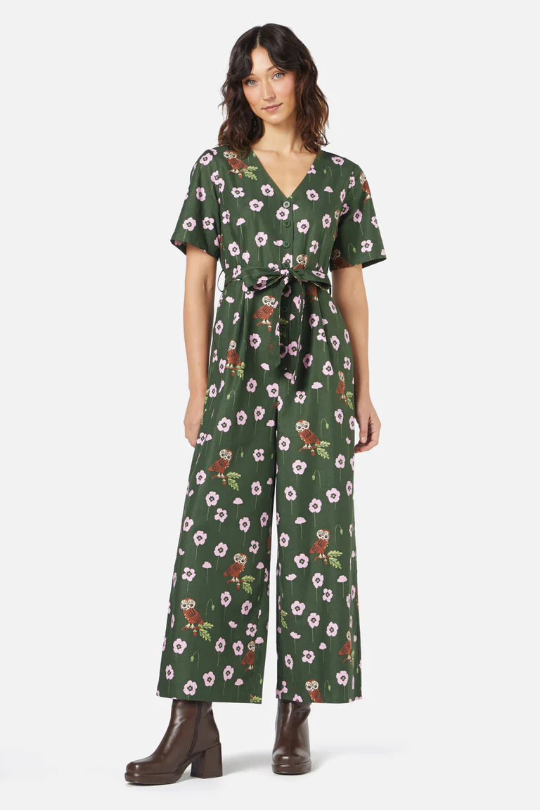 PRINCESS HIGHWAY Poppy Owl Jumpsuit - Green