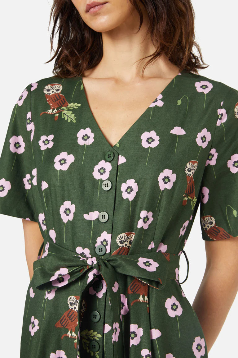 PRINCESS HIGHWAY Poppy Owl Jumpsuit - Green