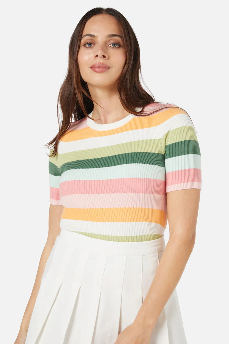 PRINCESS HIGHWAY Sydney Stripe Knit Top - Pink Multi