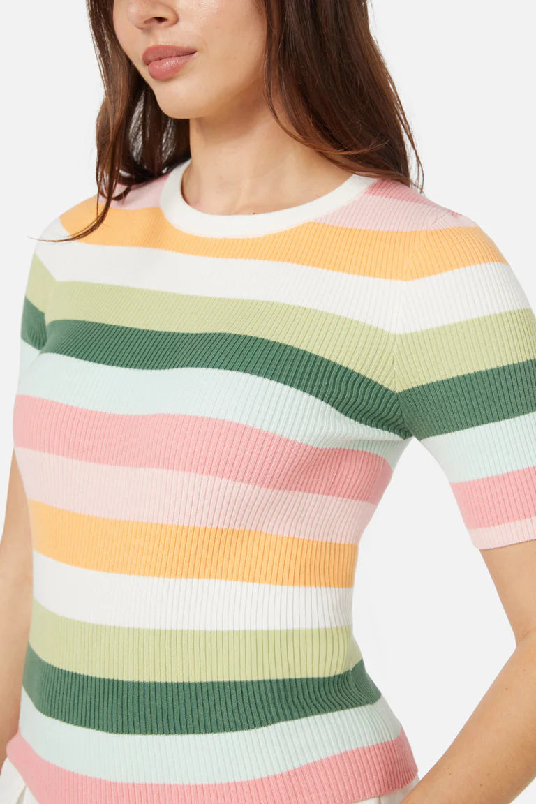 PRINCESS HIGHWAY Sydney Stripe Knit Top - Pink Multi