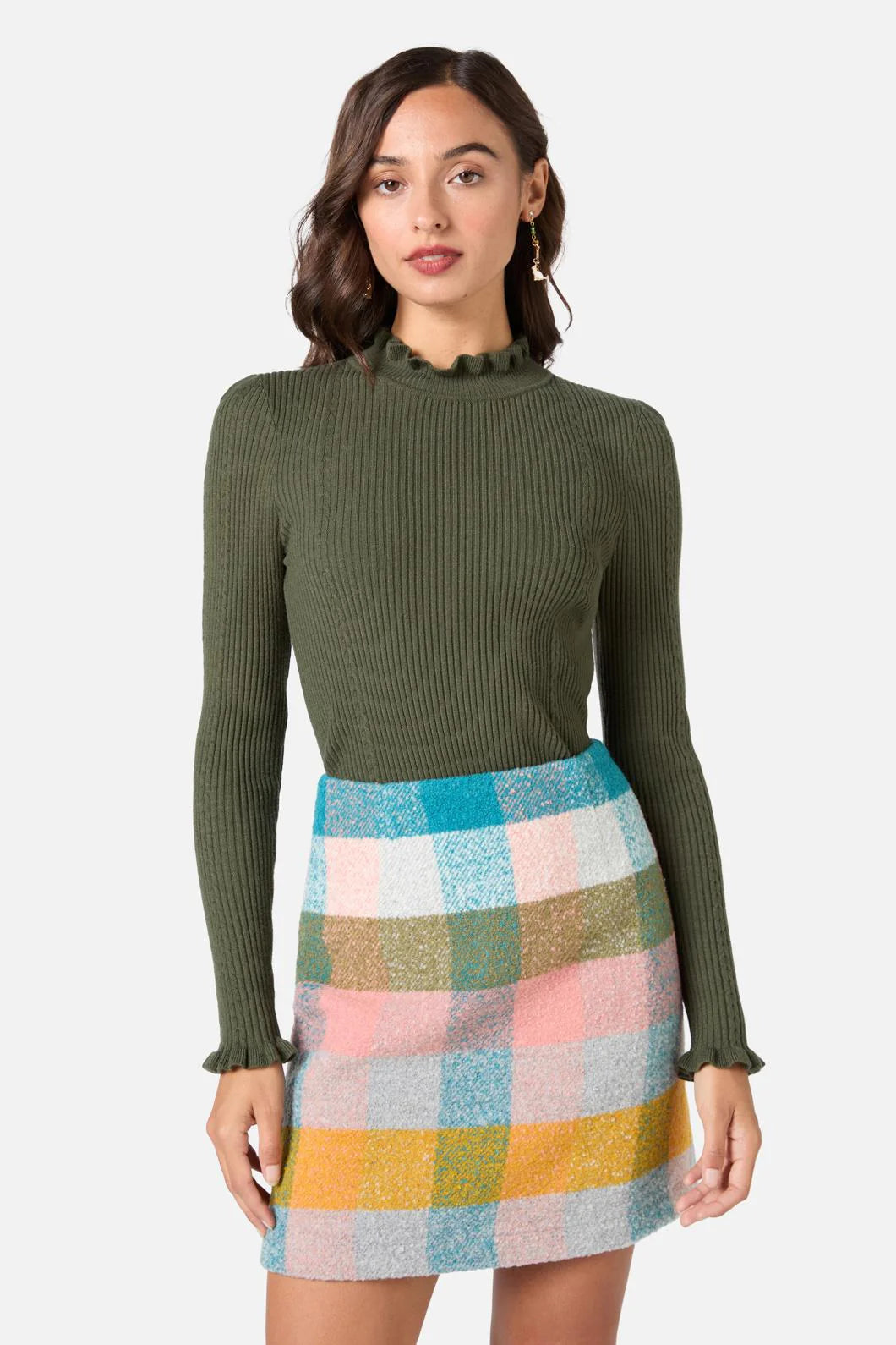 PRINCESS HIGHWAY Odessa Long Sleeve Knit Top - Olive