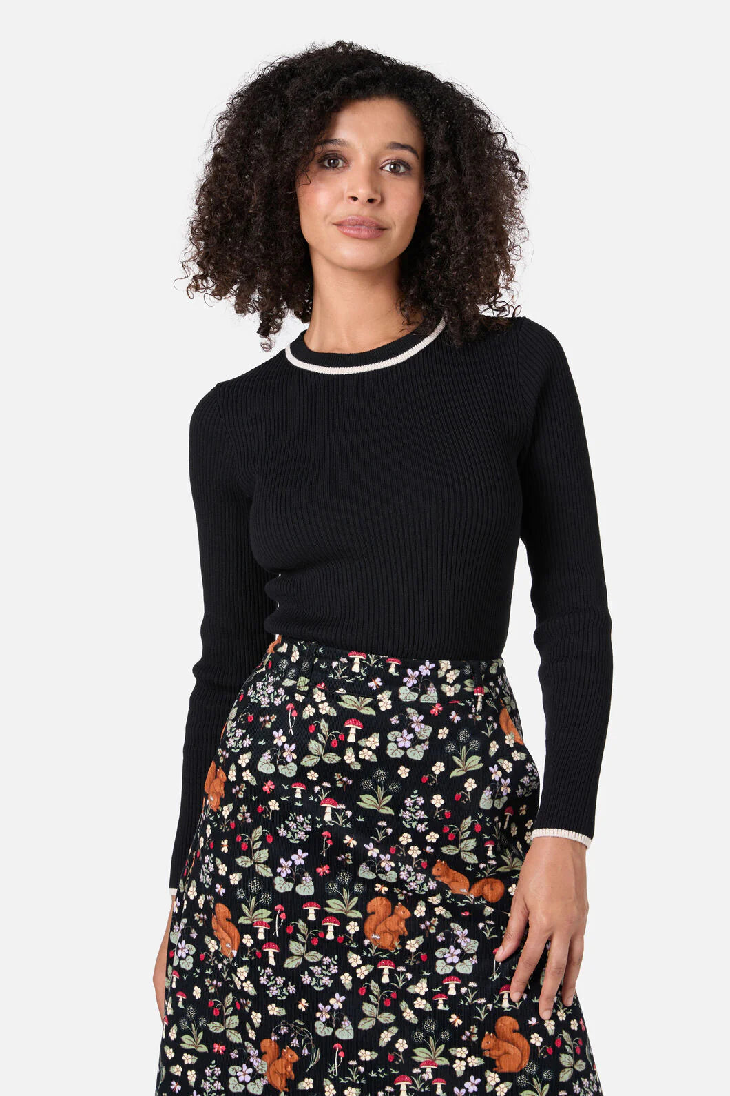 PRINCESS HIGHWAY Fifi Rib Knit Top - Black